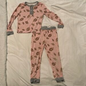 Toddler Pink Football Pajama Set